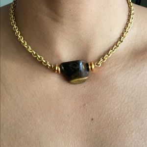 Miriam Haskell 1950’s Tiger Eye Choker Necklace